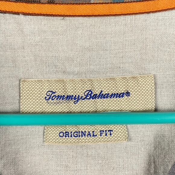 Tommy Bahama Original Fit Button Up Shirt Men's 2XL 100% Silk Gray Plaid Resort - Picture 3 of 9